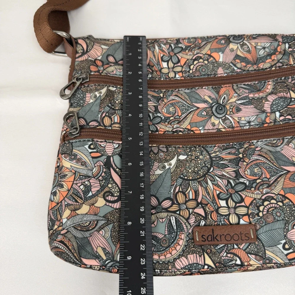Sakroots Sienna Spirit Desert Artist Circle Flat Coated Canvas Crossbody Bag